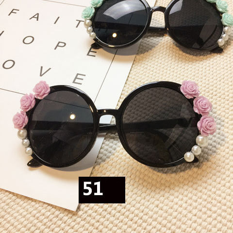 Handmade flower diamond sunglasses
