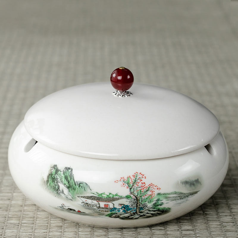 Tidal Current Cover Fly Ash Ceramic Ashtray