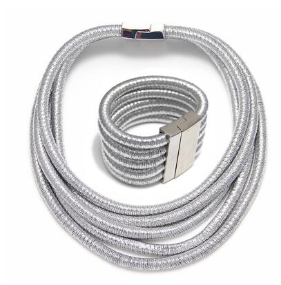 Vintage multi-layer necklace clavicle chain bracelet set ladies