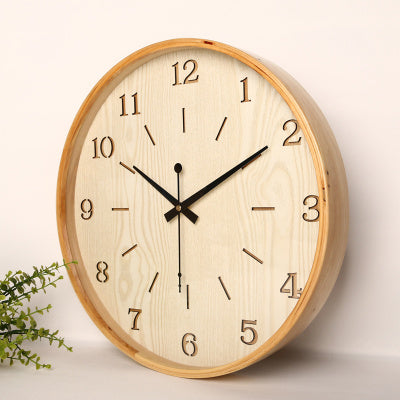 Modern minimalist solid wood wall clock