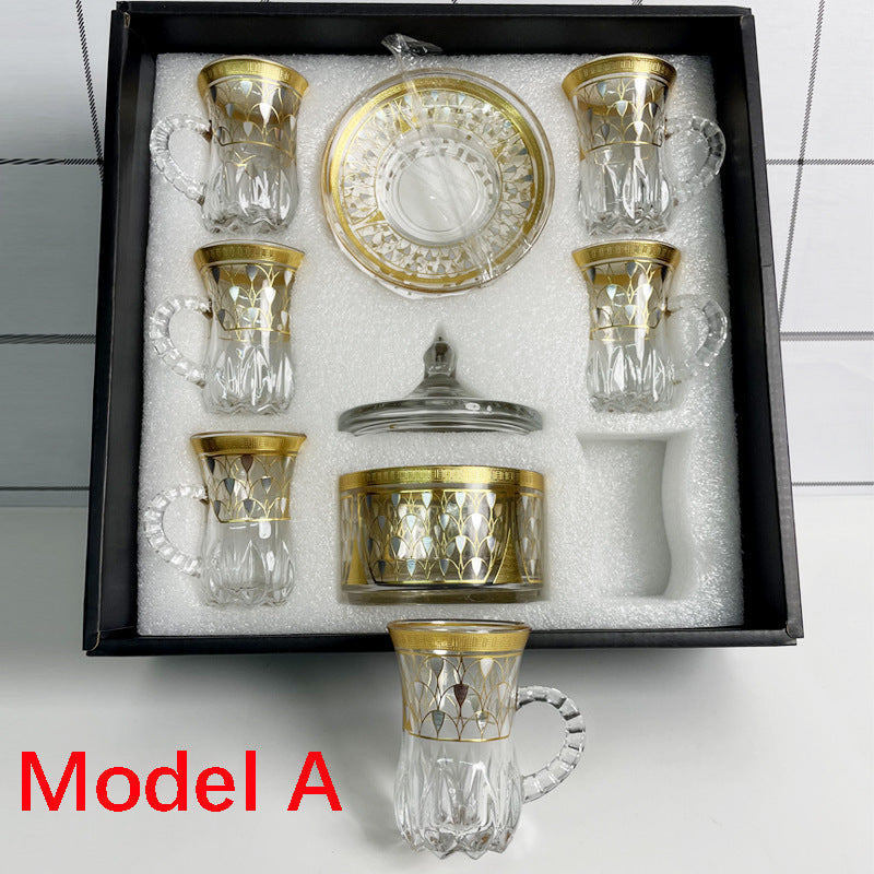 Black Tea Cup Glass Cup And Saucer Set