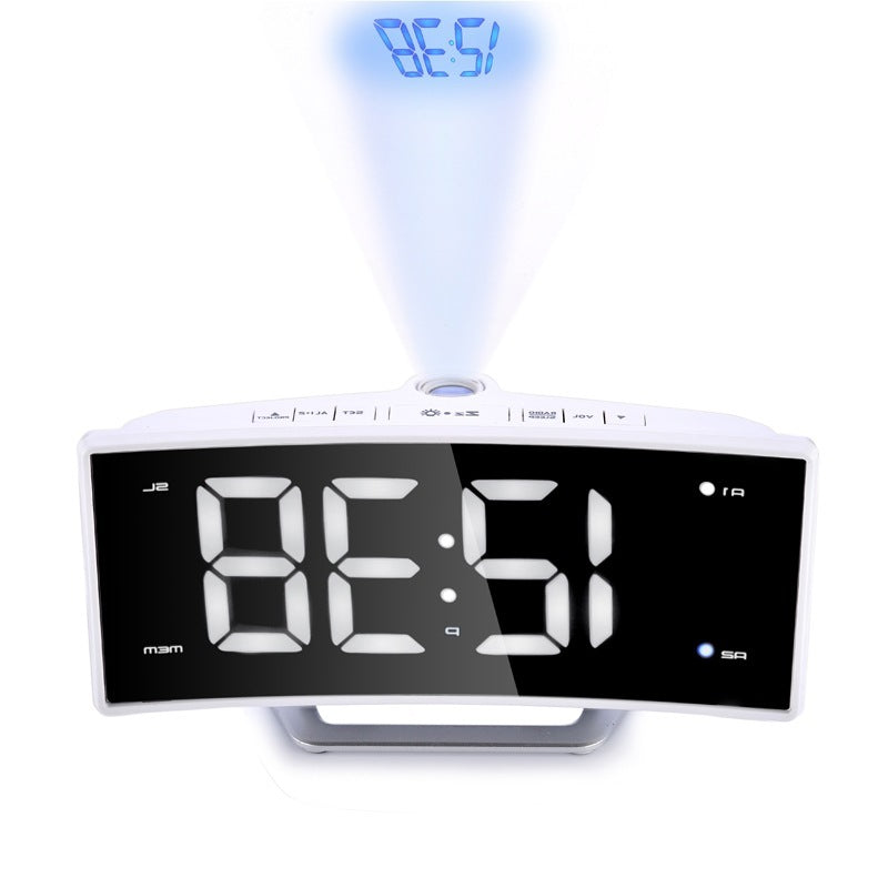 Curved Screen Projection Alarm Clock