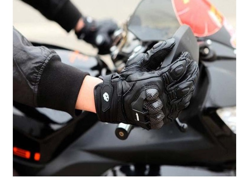 Motorcycle Locomotive Knight Carbon Fiber Leather  Four Seasons Anti-fall Riding Gloves
