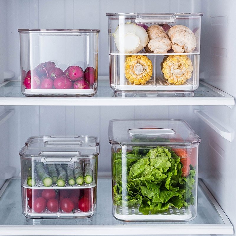 Fruit and vegetable box with lid