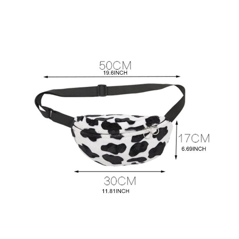 Cow plush all-match small chest bag