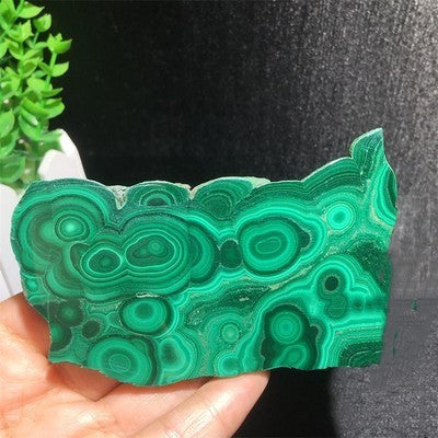 Natural Malachite Green Grinding Slice Mineral Specimen Ornamental Stone