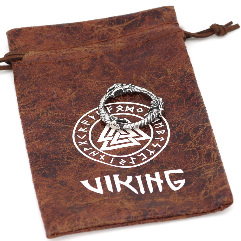 Raven Titanium Steel Pendant Viking Necklace For Men And Women