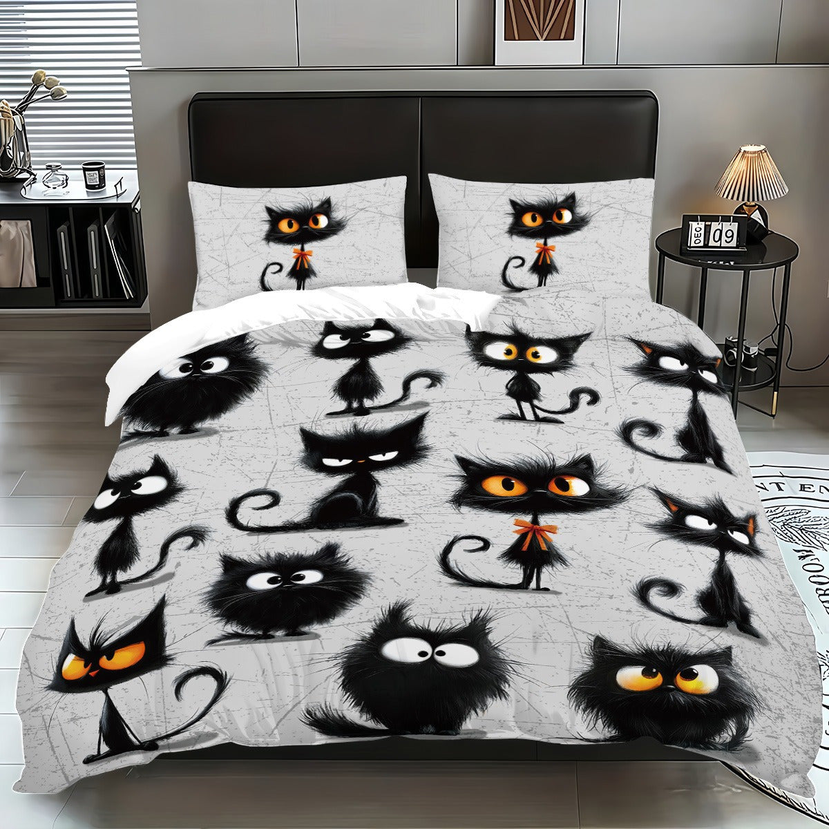 Quicksand Floral Print Bed Sheet Three-Piece Bedding Set
