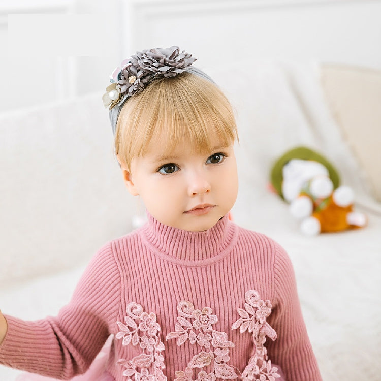 Headdress silk stitching flower princess hair band