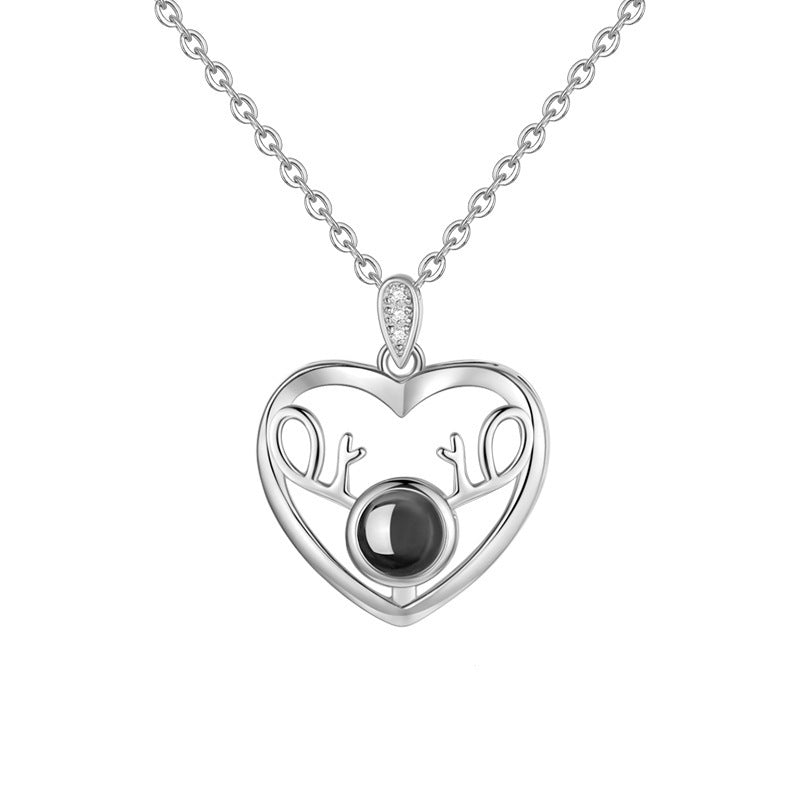 Language I Love You Moose Horn Clavicle Chain