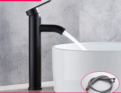 Mélangeur de lavabo chaud et froid rehaussé noir