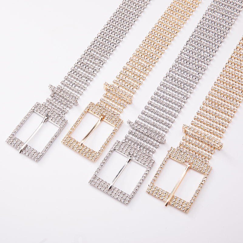 Ceinture pour femme en alliage brillant avec strass