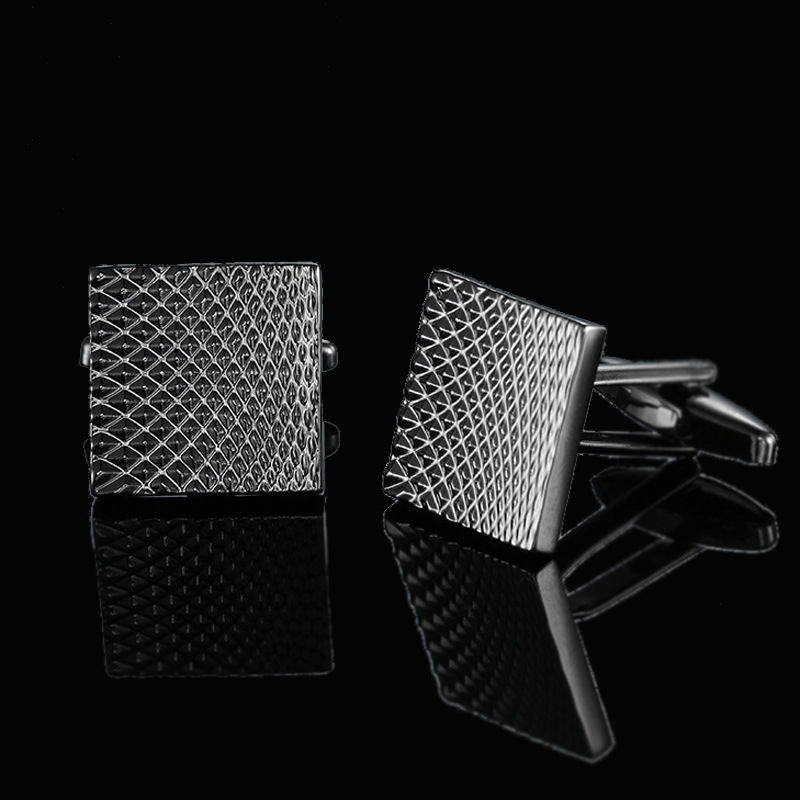 Men's Shirt French Cufflinks High Quality Enamel Vintage Pattern Laser Metal Cube Cufflinks