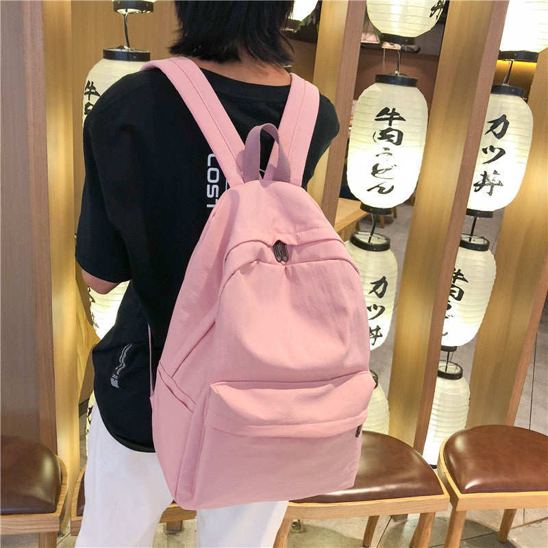 Solid color nylon waterproof  backpack