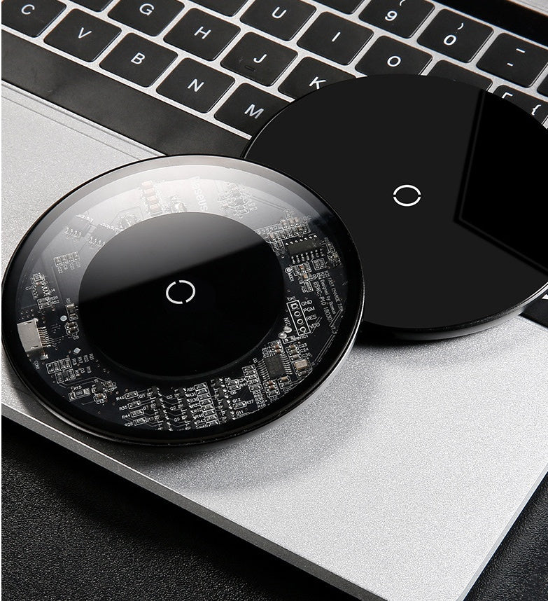 Minimal Wireless Charger Ultra-thin Portable Glass Transparent Mobile Phone Fast Charging Wireless