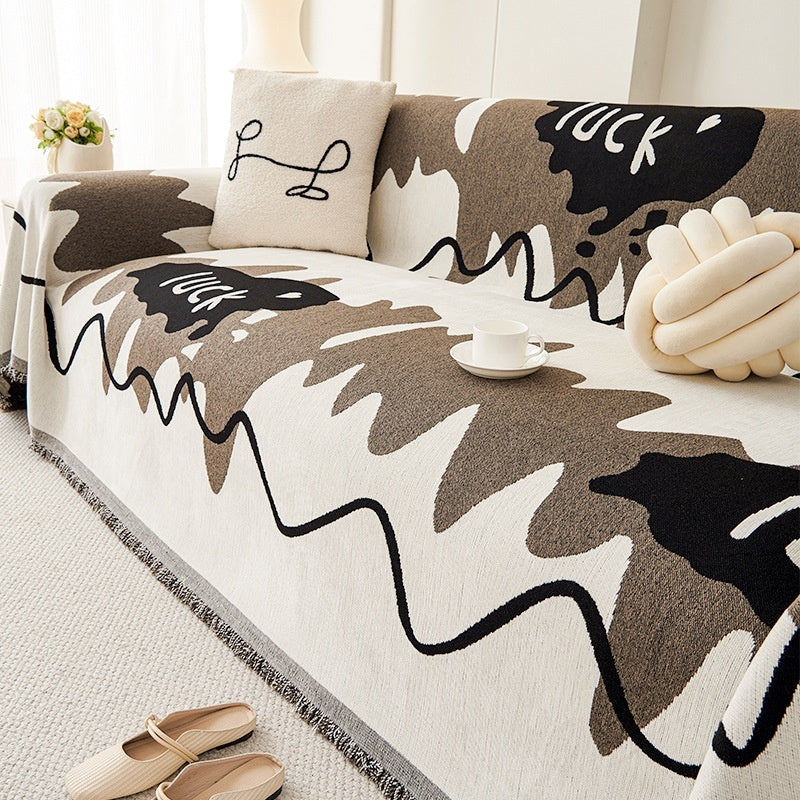 Housse de canapé intégrale en tissu, style Ins, universelle quatre saisons