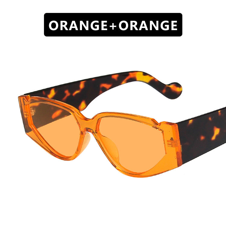 Lunettes de soleil à encoche triangulaire avec branches à motifs