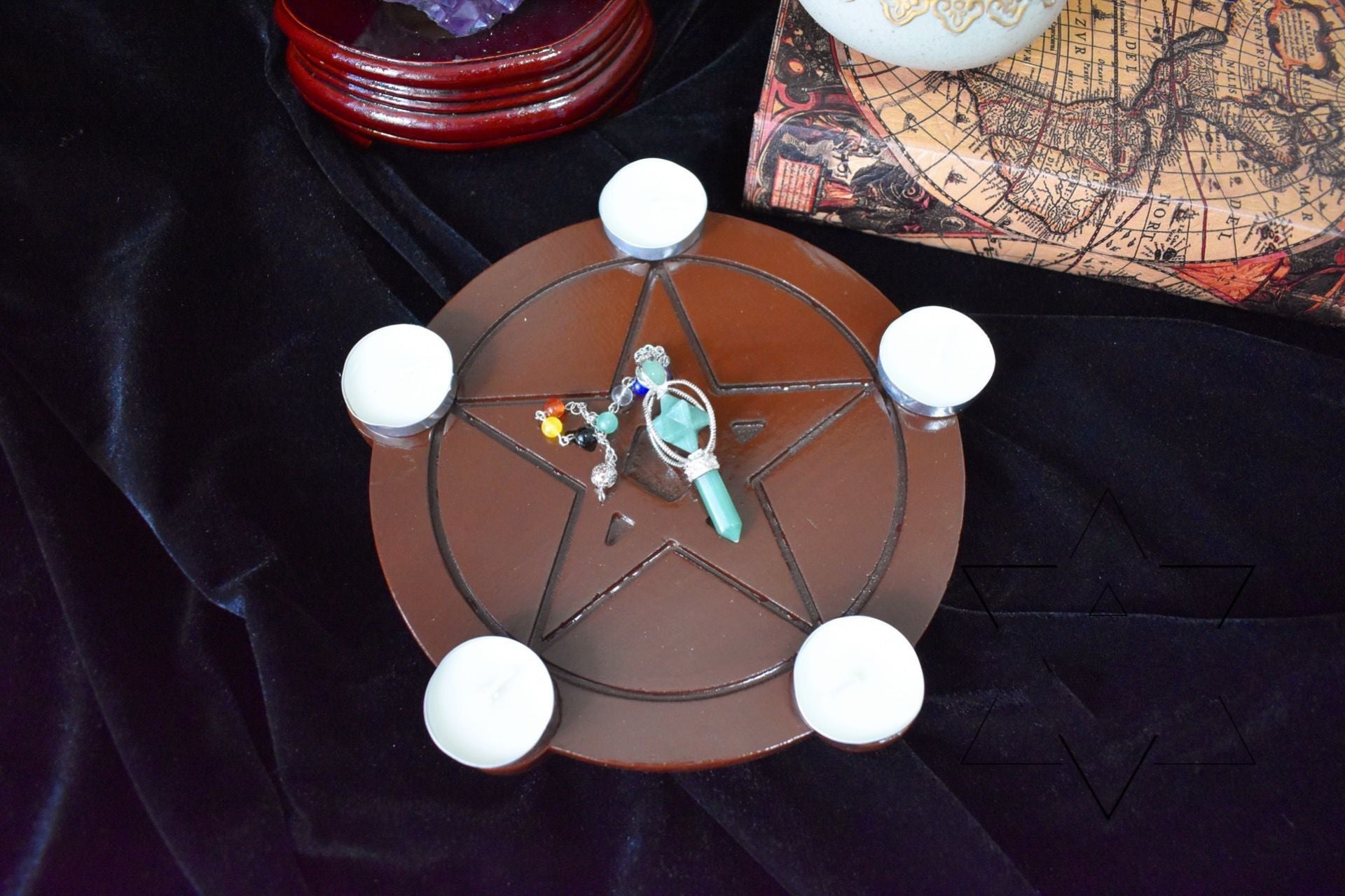 Pure solid wood candle holder
