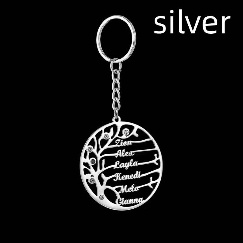 DIY stainless steel creative name keychain