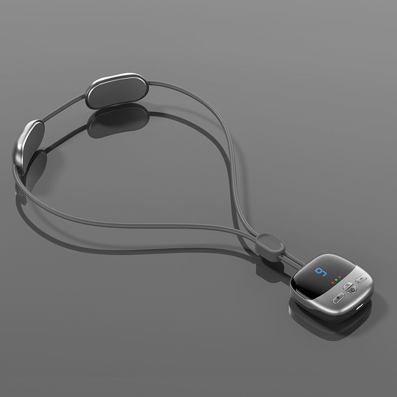 2024 Mini Portable Hanging Neck Massager With Heat Electric EMS TENS Pulse Hot Compress Smart Cervical Spine Massager Shoulder