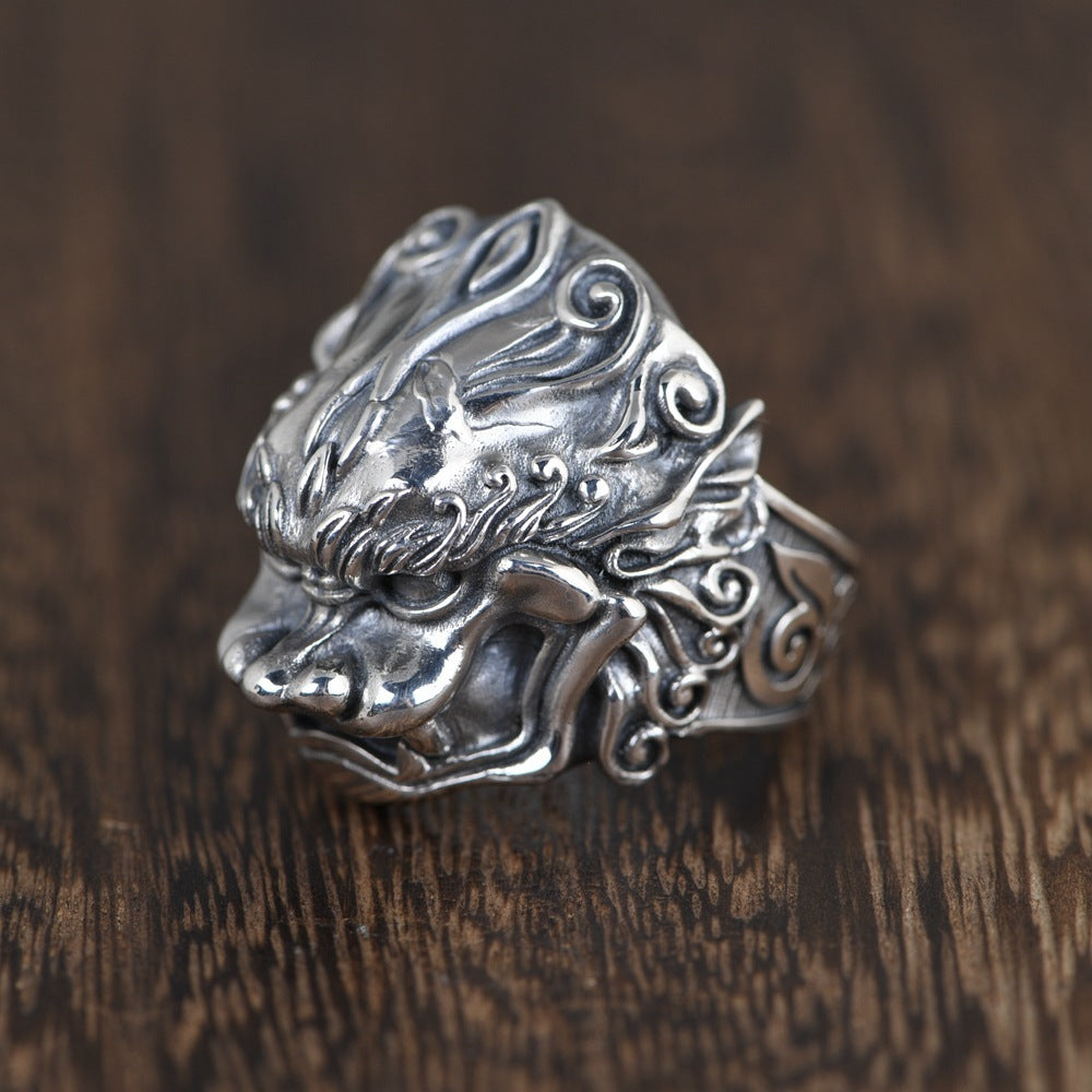 Antique Thai silver craft ring