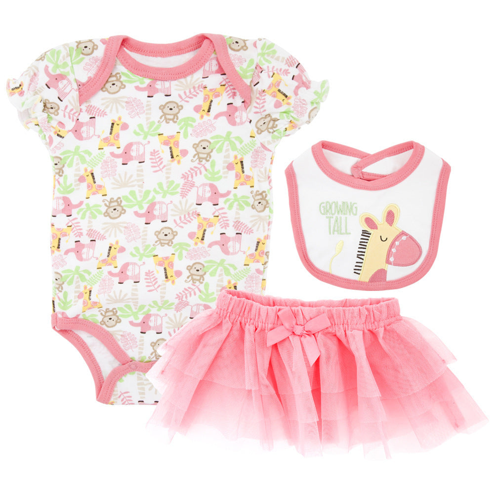 Baby suit three piece cartoon short sleeve summer sui