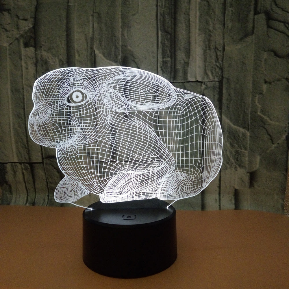 Commerce extérieur Nouvelle Veilleuse Lapin 3D Tactile Télécommande