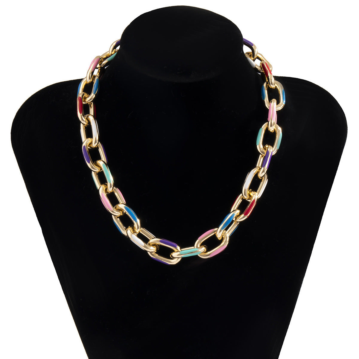Colorful Oil Drop Chain Necklace