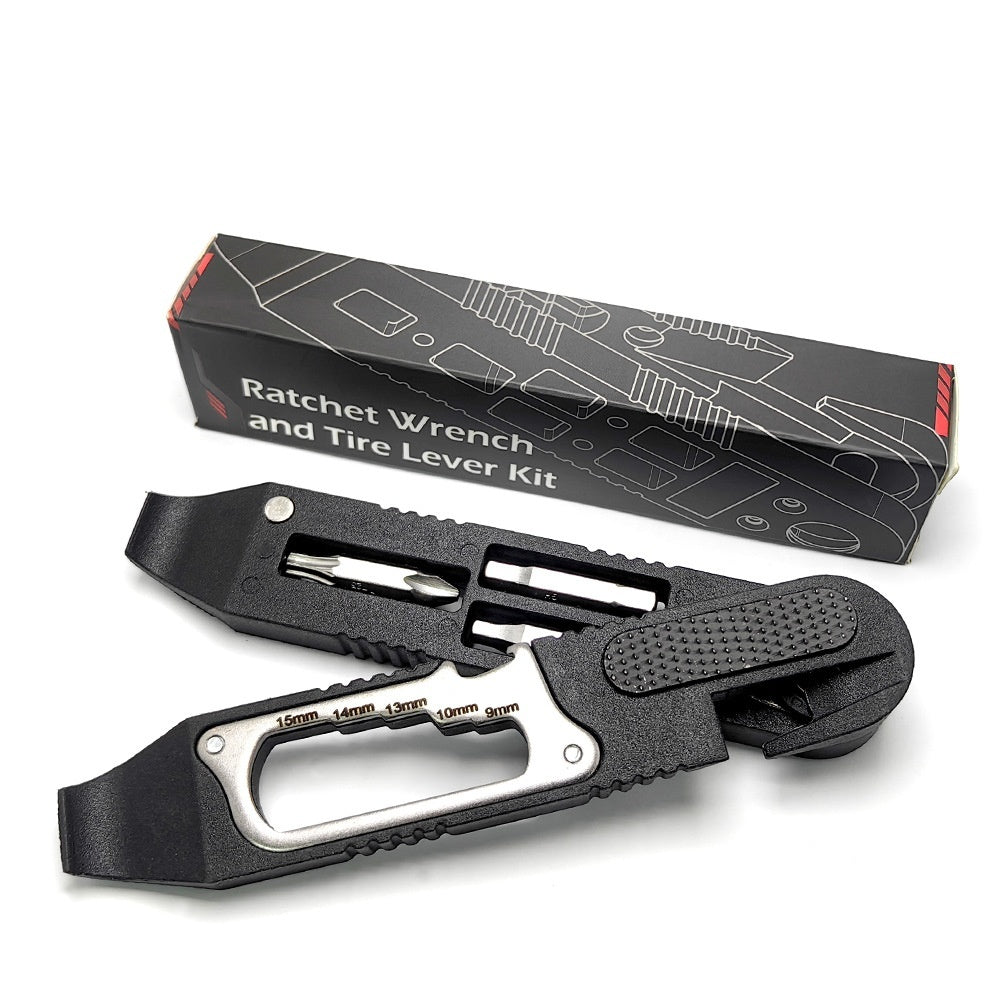 Tire Repair Multifunctional Pry Tire Bar Ratchet Wrench Multifunctional Tool Bicycle Repair And Carrying Tool