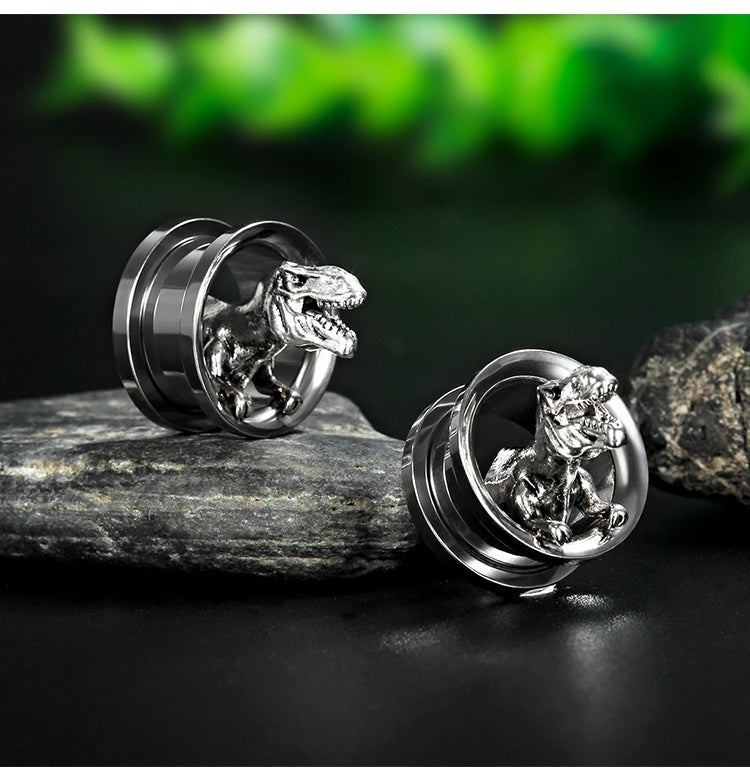 Dinosaur Pierced Stainless Steel Earrings
