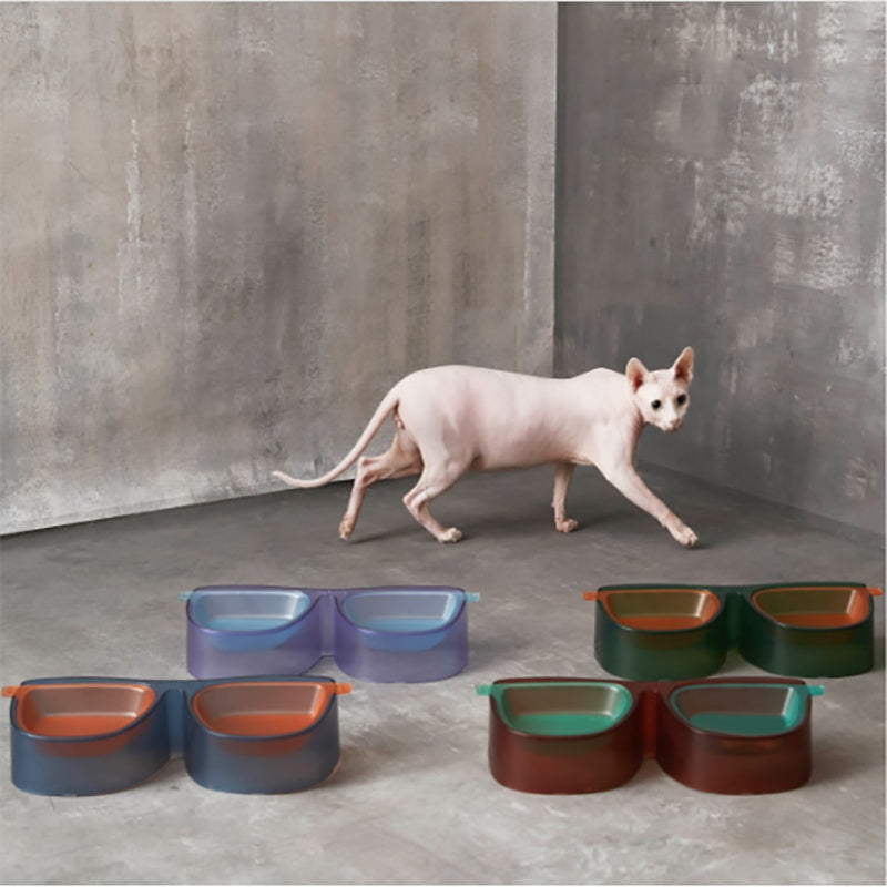 Large Capacity Anti-overturning Cool Color Double Bowl