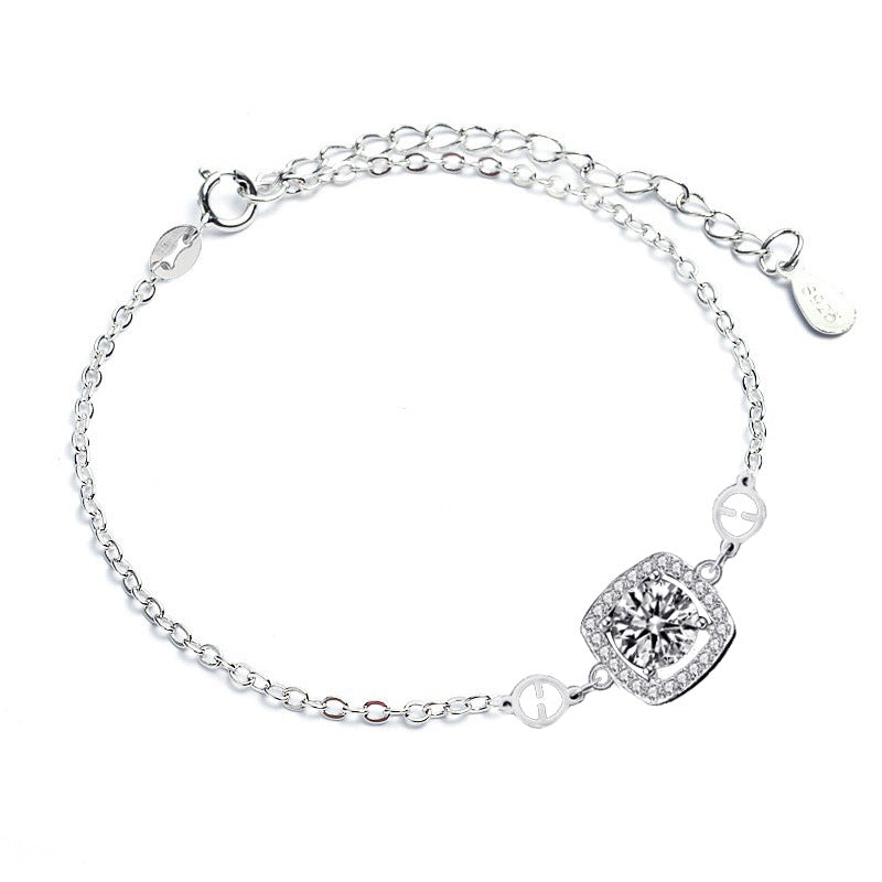 Women's Fashion Jewelry Moissanite Silver Bracelet