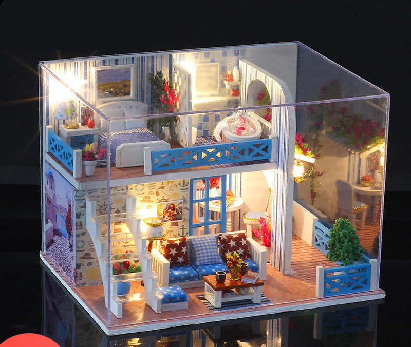 Small house model assembled villa house toy