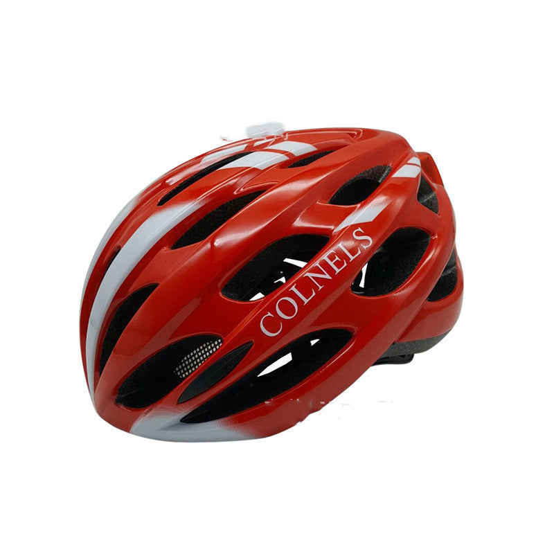 Bicycle helmet with taillight warning light glowing insect screen