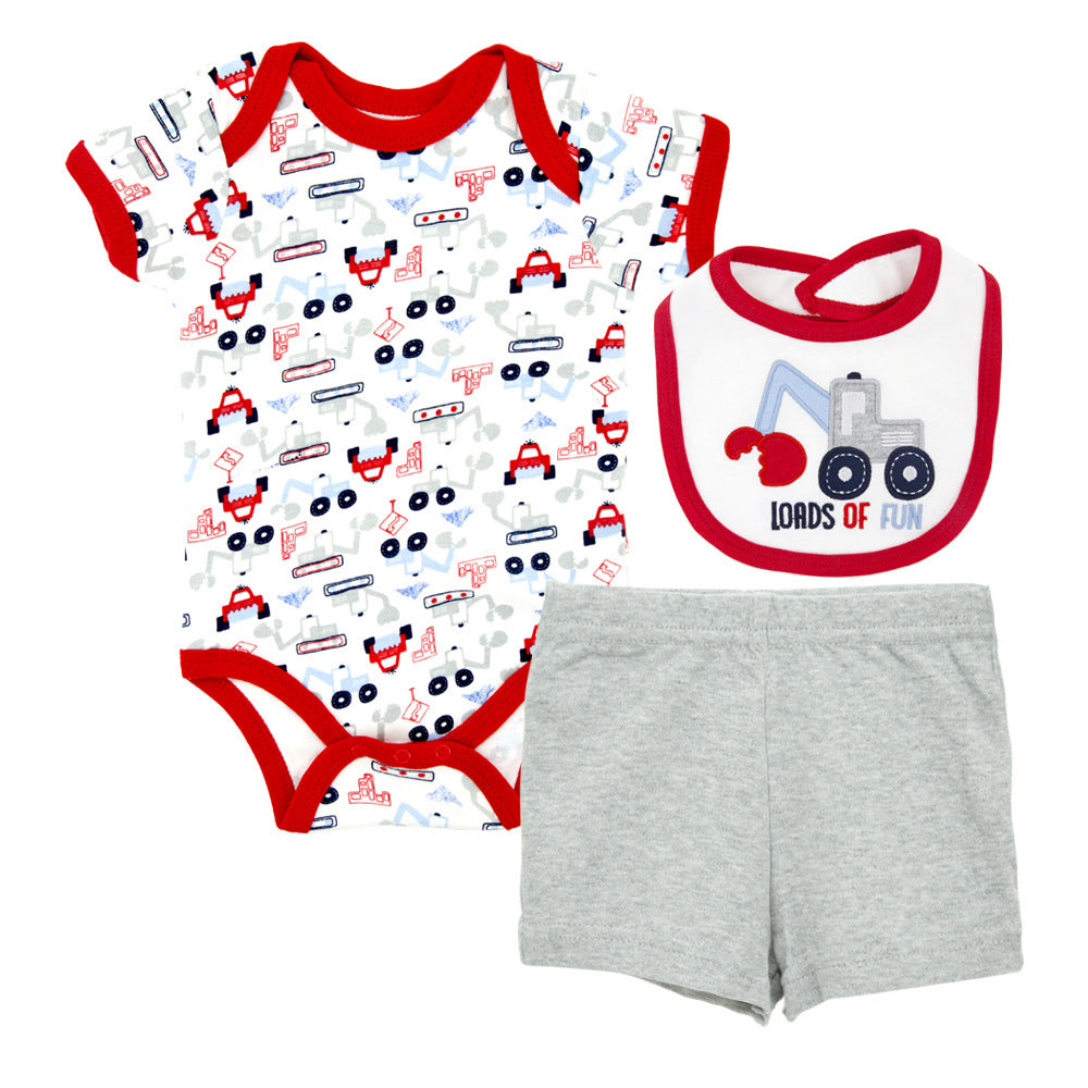 Baby suit three piece cartoon short sleeve summer sui