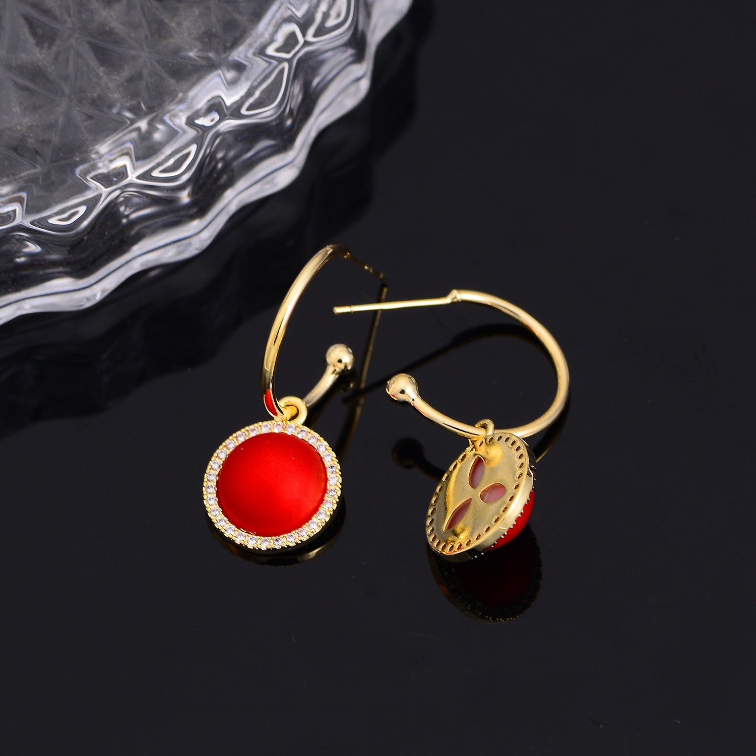 Exaggerated Retro Earrings Cold Wind Irregular Circle Geometric Stud Earrings