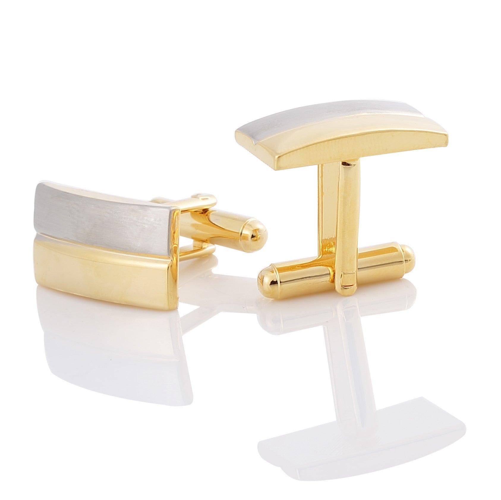 Boutons de manchette homme, chemise française, boutons de manchette en métal bicolore