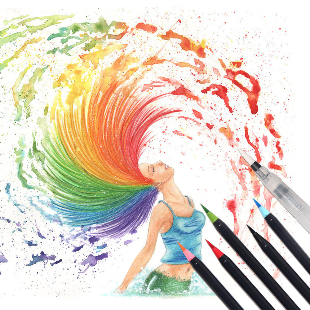 20 color watercolor soft brush set