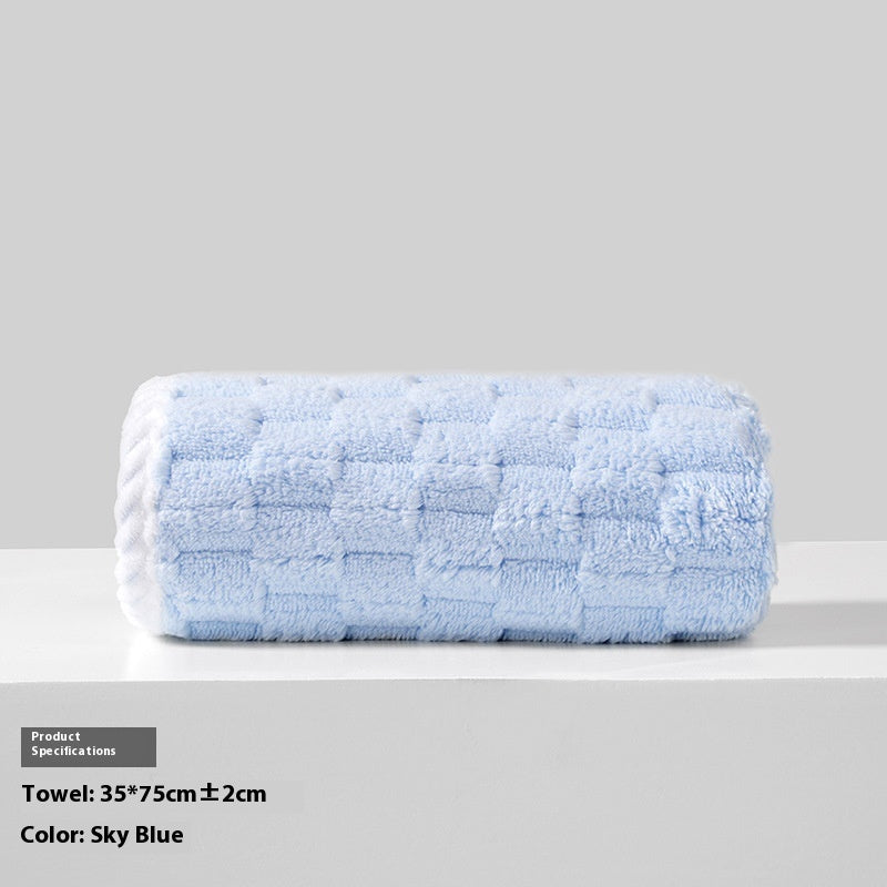 Cloud Lattice Coral Fleece Bath Towel Household