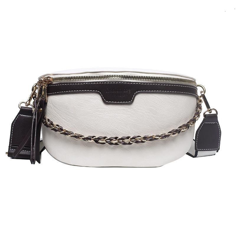 Casual Chest Color Textured One-shoulder Messenger Bag