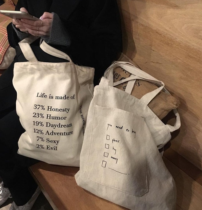 Bag new ins versatile canvas shoulder bag wholesale canvas bag female shopping bag