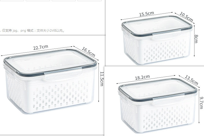 Household Double Layer Refrigerator Storage Box With Lid