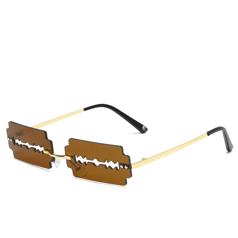 Lunettes de soleil pour femmes sans monture en métal - Découpe