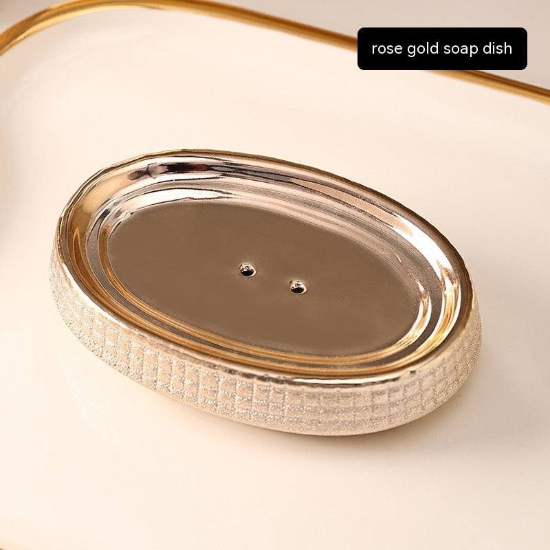 Home Bathroom Rose Gold Ceramic Cleaning Kit