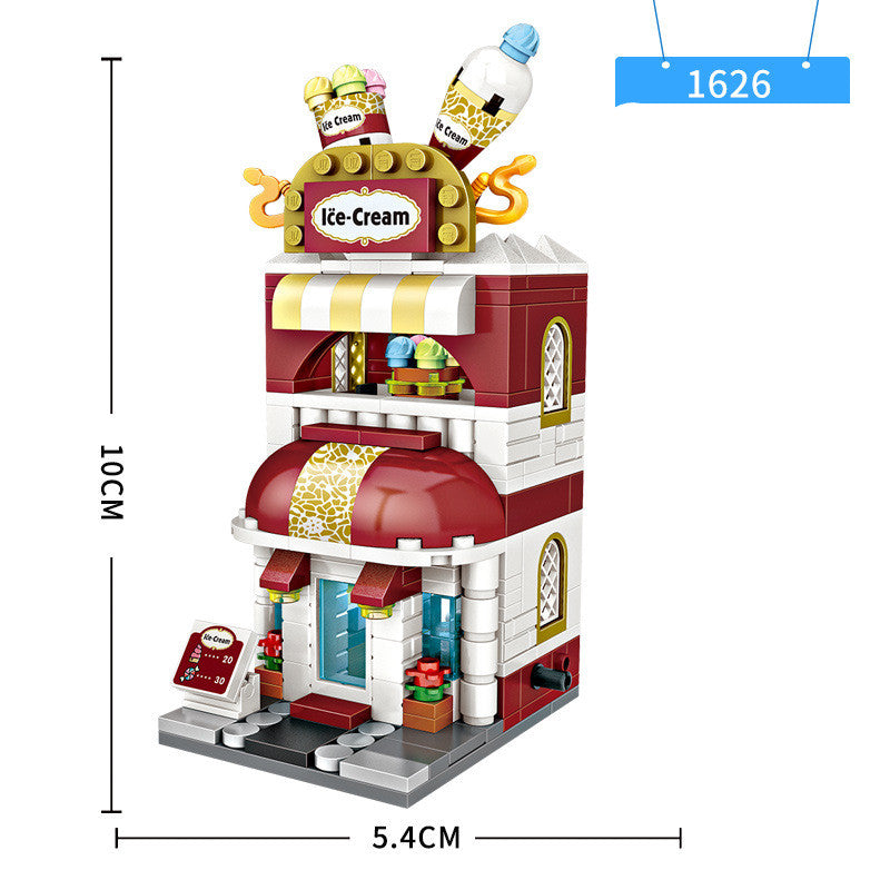 Mini street view puzzle assembled house toy