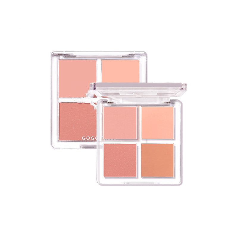 Four-color Vitality Blush Pan Peach Nude Makeup