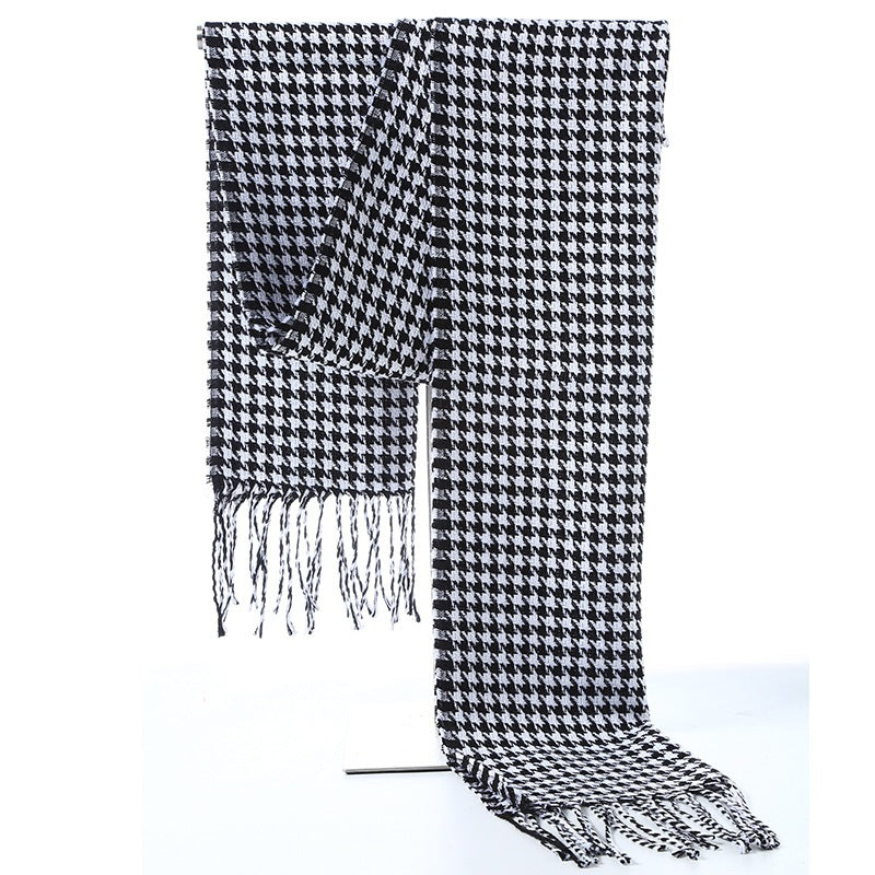 Cashmere warm fashion plaid ladies bib