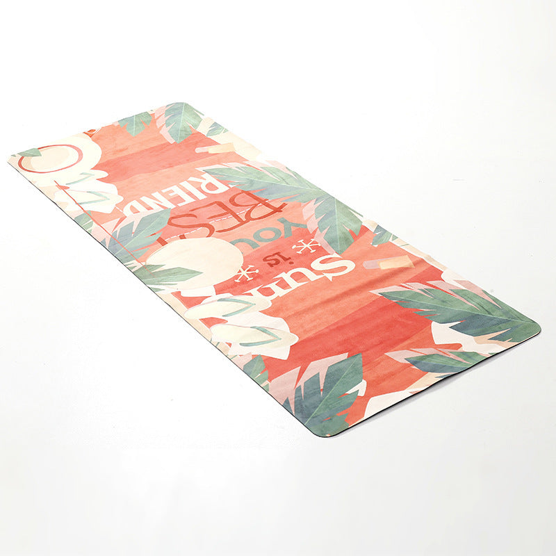 Tapis de yoga pliable, portable et antidérapant en suède