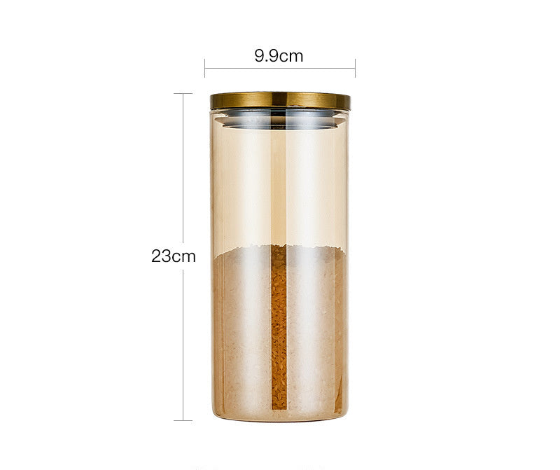 Glass Large Airtight Jar With Lid Moisture-proof Storage Tank Sugar Bowl Tea Can Grain Storage Tank