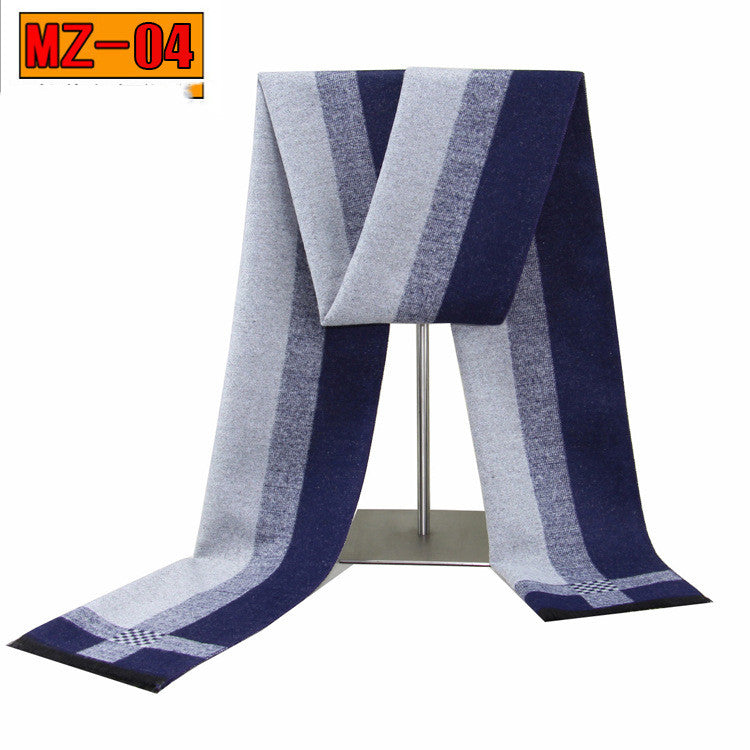 Men's warm winter thick plaid scarf